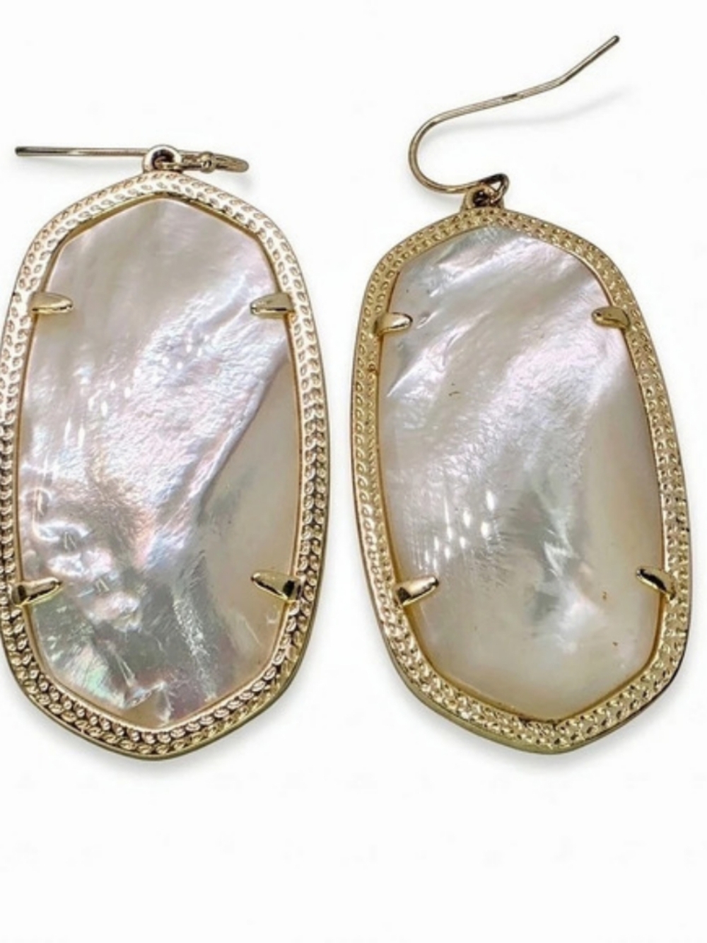 Kendra Scott Gold Plated With MOP Mother Of Pearl Danielle Drop Dangle Earrings